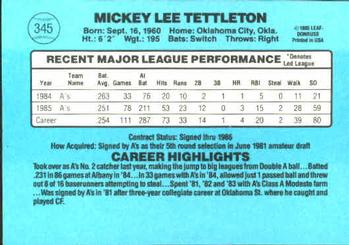 Mickey Tettleton  baseball card collectible - Main Image 2