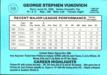 George Vukovich  baseball card collectible - Main Image 2