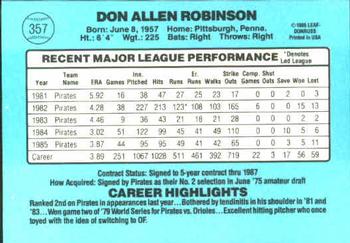 Don Robinson  baseball card collectible - Main Image 2