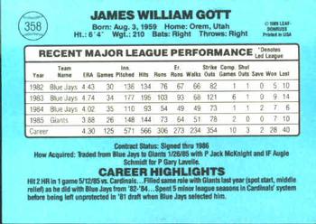 Jim Gott  baseball card collectible - Main Image 2