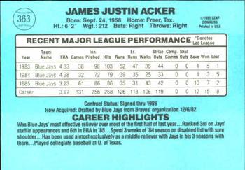 Jim Acker  baseball card collectible - Main Image 2