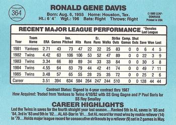 Ron Davis  baseball card collectible - Main Image 2