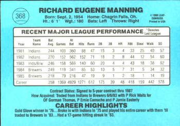 Rick Manning  baseball card collectible - Main Image 2