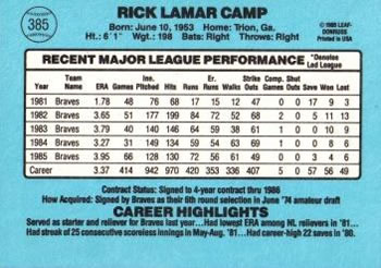 Rick Camp  baseball card collectible - Main Image 2