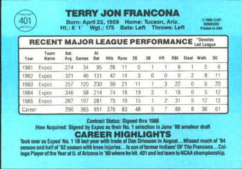 Terry Francona  baseball card collectible - Main Image 2
