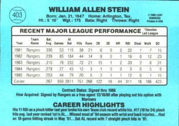 Bill Stein  baseball card collectible - Main Image 2