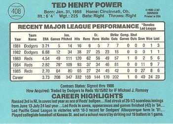Ted Power  baseball card collectible - Main Image 2