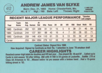 Andy Van Slyke  baseball card collectible - Main Image 2