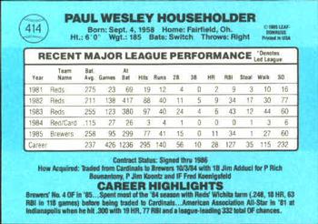 Paul Householder  baseball card collectible - Main Image 2