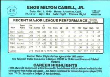 Enos Cabell  baseball card collectible - Main Image 2