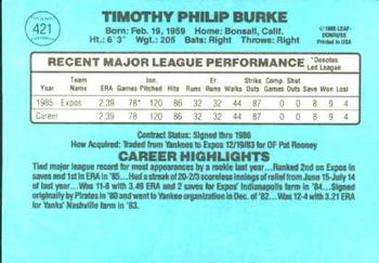 Tim Burke  baseball card collectible - Main Image 2