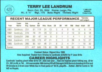 Tito Landrum  baseball card collectible - Main Image 2