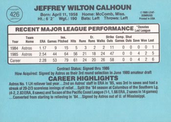 Jeff Calhoun  baseball card collectible - Main Image 2