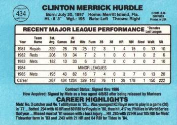 Clint Hurdle  baseball card collectible - Main Image 2