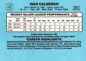 Ivan Calderon  baseball card collectible - Main Image 2