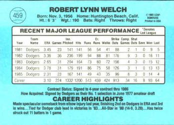 Bob Welch  baseball card collectible - Main Image 2