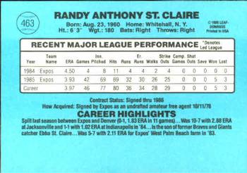 Randy St. Claire  baseball card collectible - Main Image 2