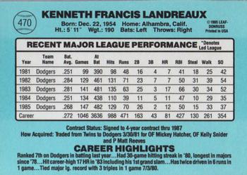 Ken Landreaux  baseball card collectible - Main Image 2