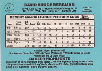 Dave Bergman  baseball card collectible - Main Image 2