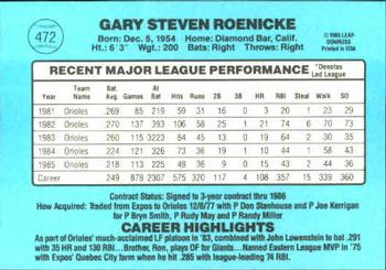 Gary Roenicke  baseball card collectible - Main Image 2