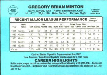 Greg Minton  baseball card collectible - Main Image 2