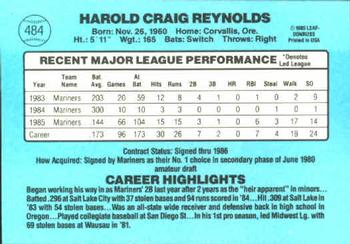 Harold Reynolds  baseball card collectible - Main Image 2