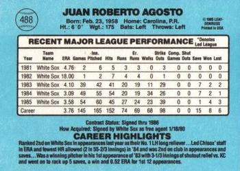 Juan Agosto  baseball card collectible - Main Image 2