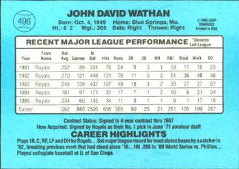 John Wathan  baseball card collectible - Main Image 2