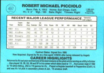 Rob Picciolo  baseball card collectible - Main Image 2