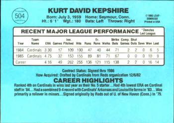 Kurt Kepshire  baseball card collectible - Main Image 2
