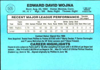 Ed Wojna  baseball card collectible - Main Image 2