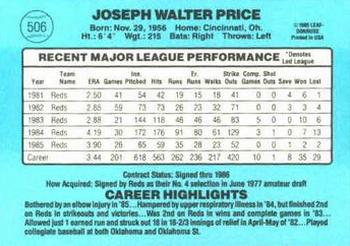Joe Price  baseball card collectible - Main Image 2