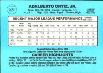 Junior Ortiz  baseball card collectible - Main Image 2