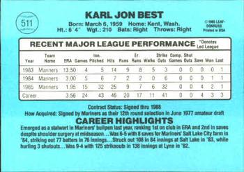Karl Best  baseball card collectible - Main Image 2