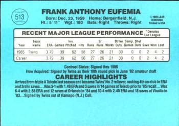 Frank Eufemia  baseball card collectible - Main Image 2