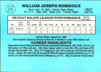 Billy Robidoux  baseball card collectible - Main Image 2