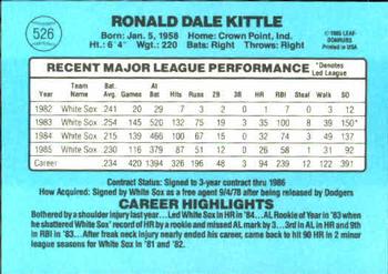 Ron Kittle  baseball card collectible - Main Image 2