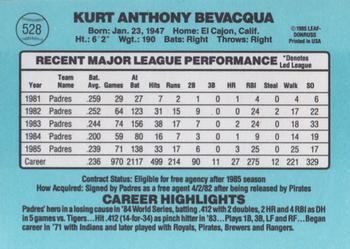Kurt Bevacqua  baseball card collectible - Main Image 2