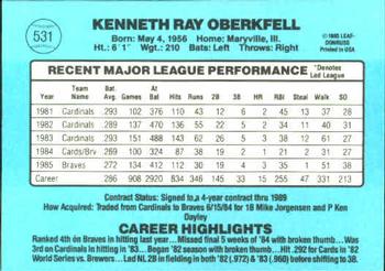 Ken Oberkfell  baseball card collectible - Main Image 2