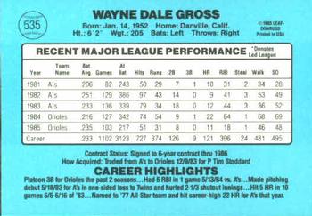 Wayne Gross  baseball card collectible - Main Image 2