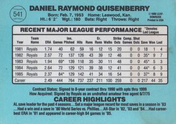 Dan Quisenberry  baseball card collectible - Main Image 2