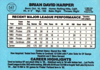 Brian Harper  baseball card collectible - Main Image 2