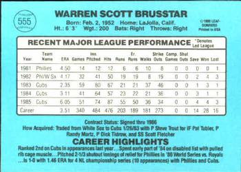 Warren Brusstar  baseball card collectible - Main Image 2