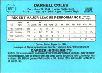 Darnell Coles  baseball card collectible - Main Image 2
