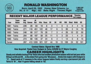 Ron Washington  baseball card collectible - Main Image 2