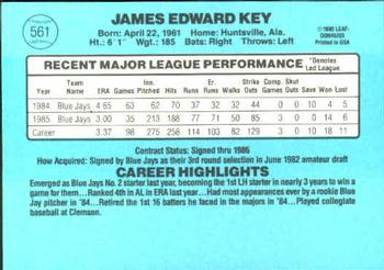 Jimmy Key  baseball card collectible - Main Image 2