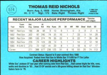 Reid Nichols  baseball card collectible - Main Image 2