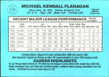 Mike Flanagan  baseball card collectible - Main Image 2