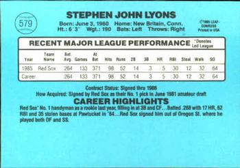 Steve Lyons  baseball card collectible - Main Image 2