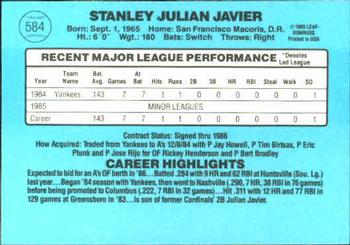 Stan Javier  baseball card collectible - Main Image 2